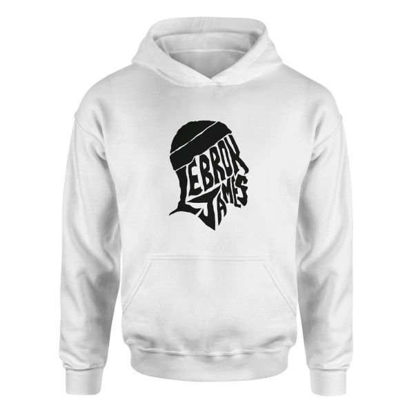 LeBron James Text Hoodie M - Beyaz