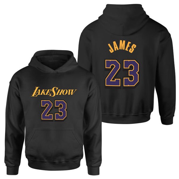 LeBron James 23 LakeShow Hoodie M - Siyah