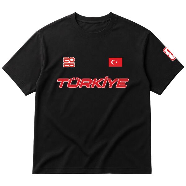 Türkiye 2026 Oversize Tişört S - Siyah