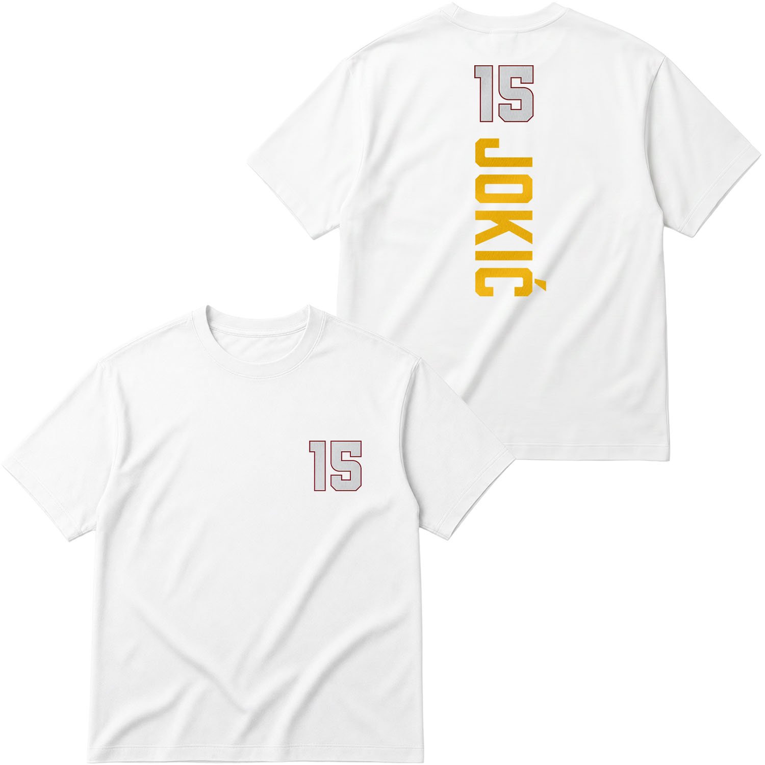 Nikola Jokić Basic Forma Oversize Tişört S - Beyaz