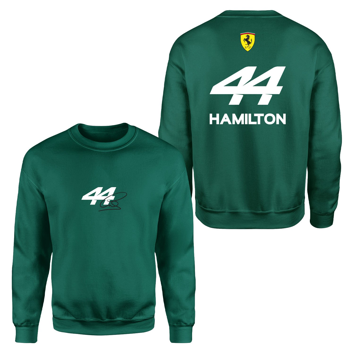 Lewis Hamilton 44 Signature Sweatshirt L - Nefti Yeşili