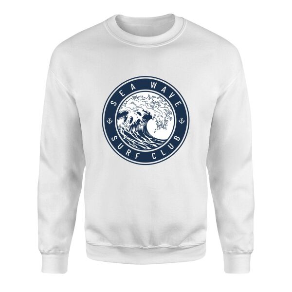 Sea Wave Surf Club Sweatshirt XL - Beyaz