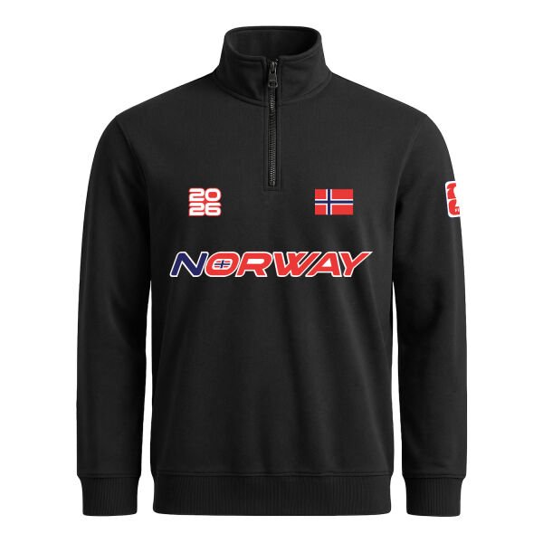 Norveç 2026 Yarım Fermuarlı Sweatshirt M - Siyah