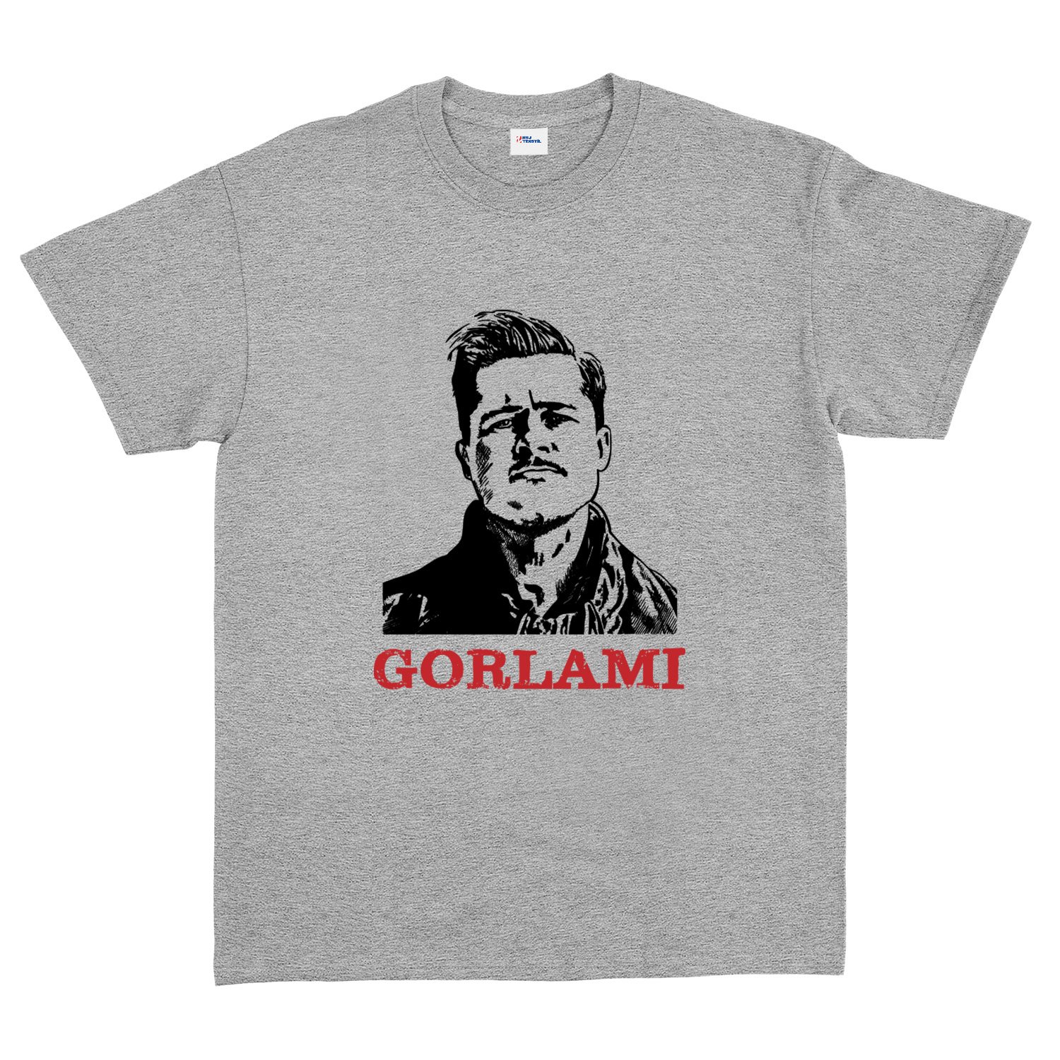 Gorlami | Brad Pitt Tişört XXL - Gri
