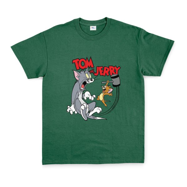Tom And Jerry Grunge Tişört M - Nefti Yeşili