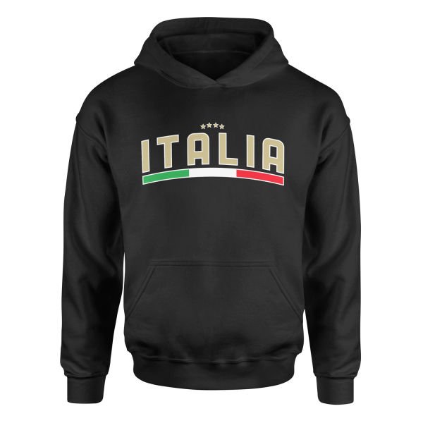 Italia Tricolore Hoodie M - Siyah