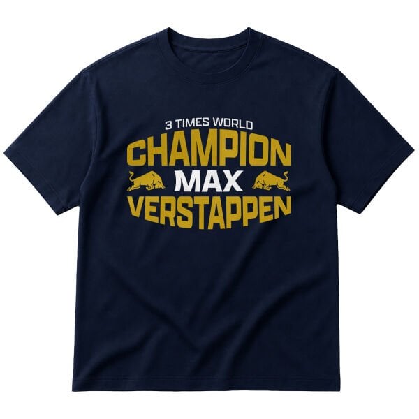 Max Verstappen 3 Times World Champion Oversize Tişört