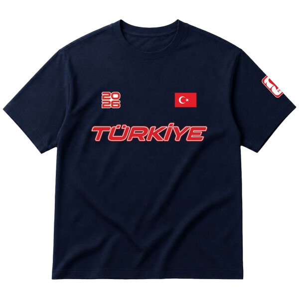 Türkiye 2026 Oversize Tişört M - İndigo Mavisi