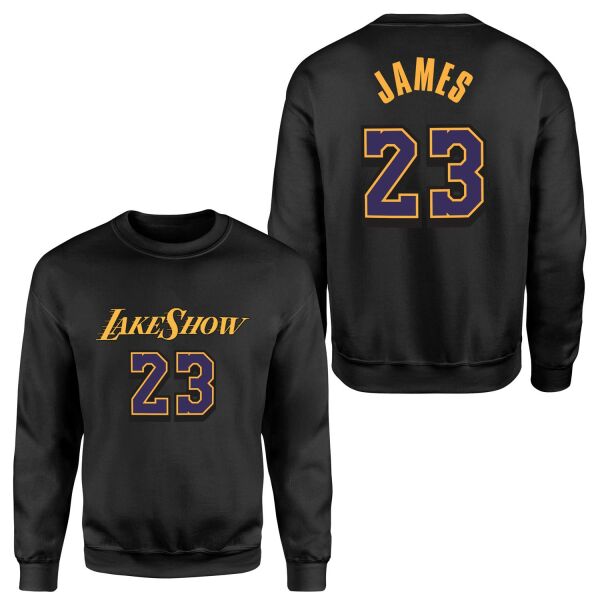 LeBron James 23 LakeShow Sweatshirt XL - Siyah