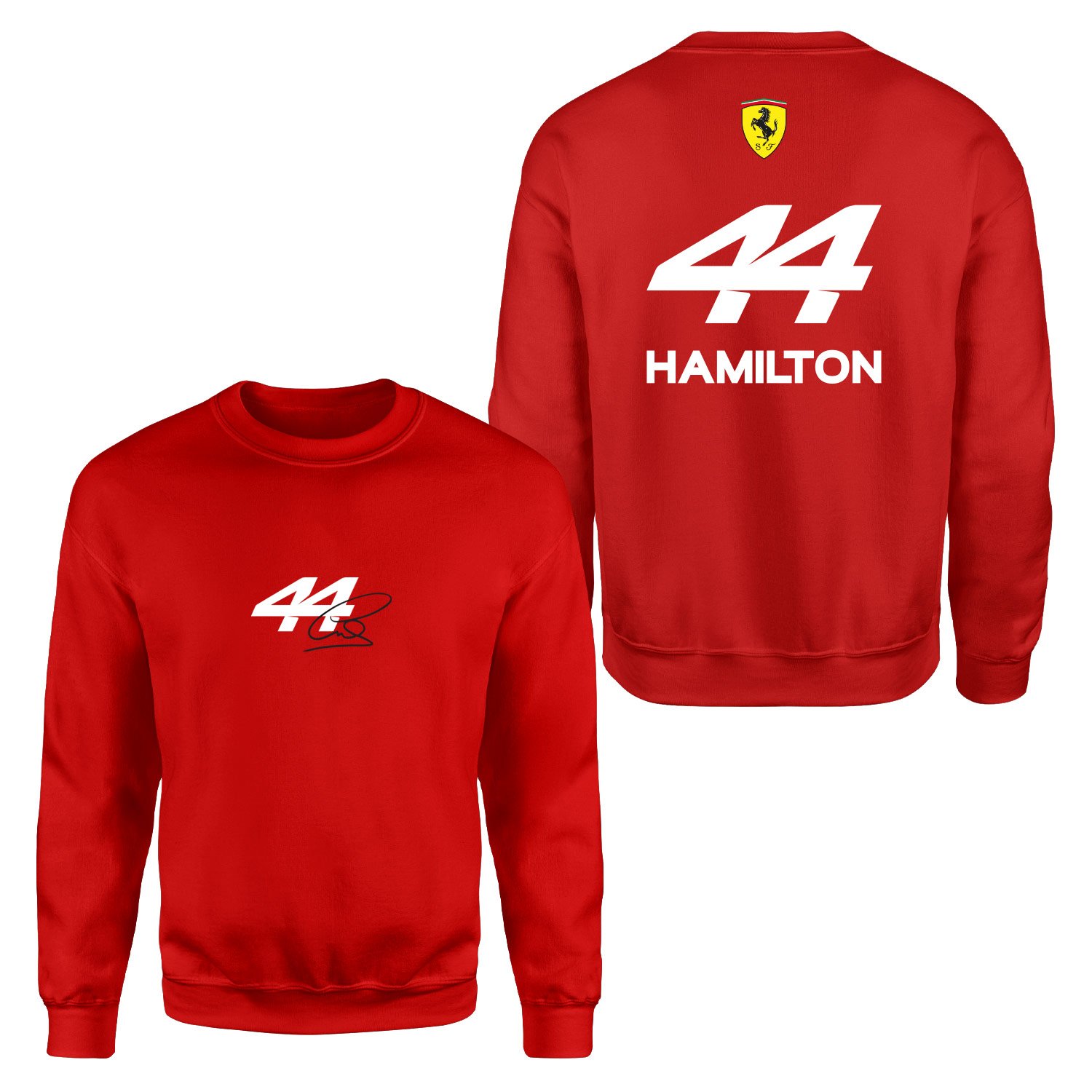 Lewis Hamilton 44 Signature Sweatshirt M - Kırmızı