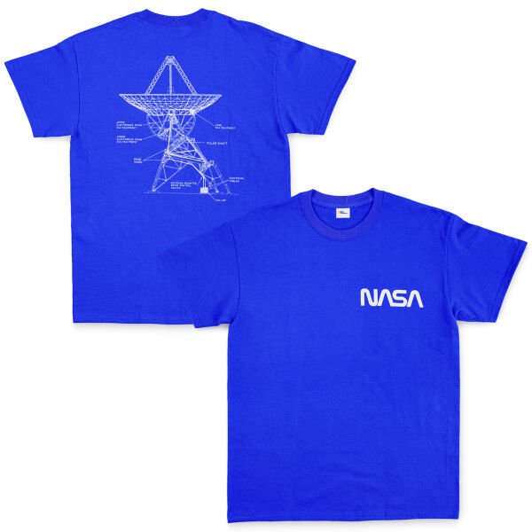 NASA Retro Mechanisms Graphic v3.0 Tişört S - Mavi