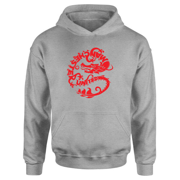 MANU Dragon Hoodie L - Gri