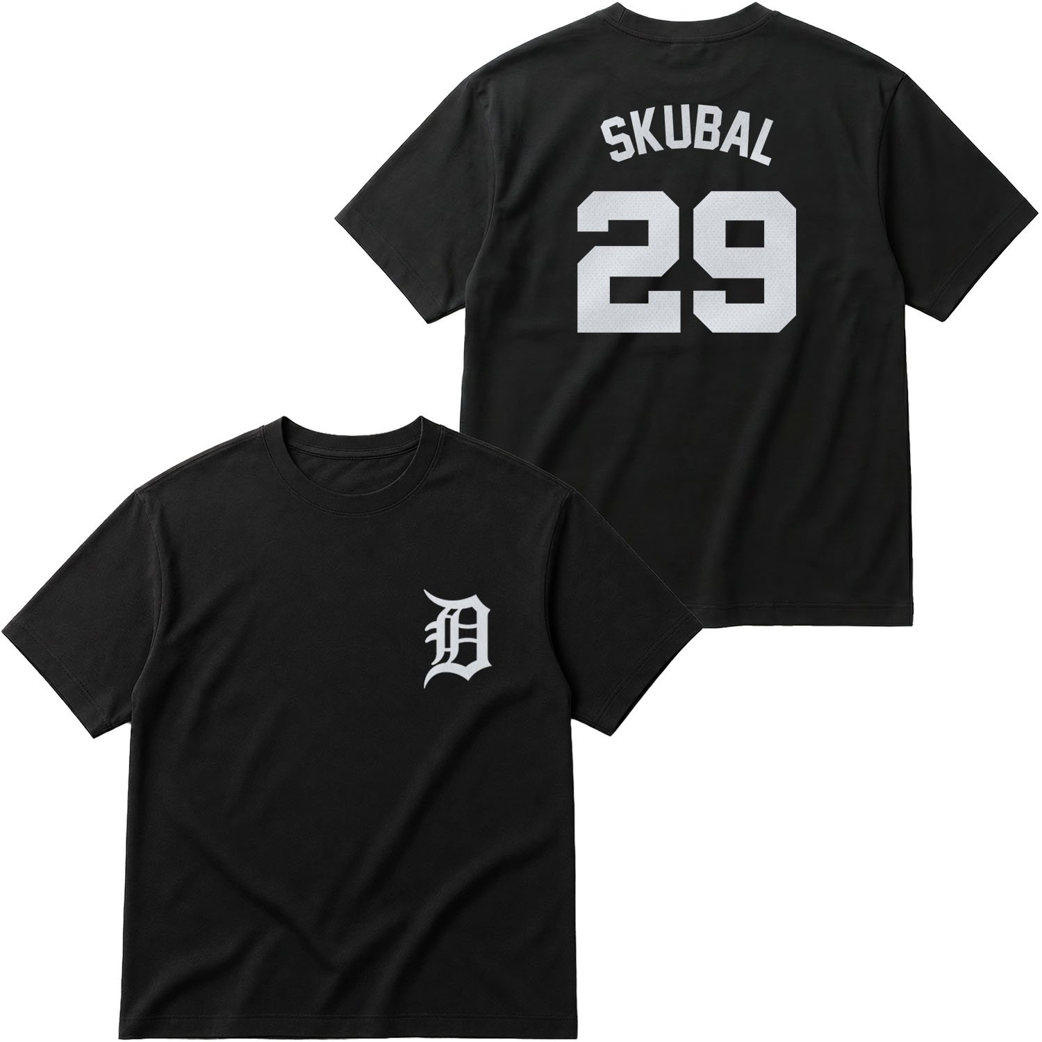 Tarik Skubal 29 Detroit Tigers Jersey Oversize Tişört M - Siyah