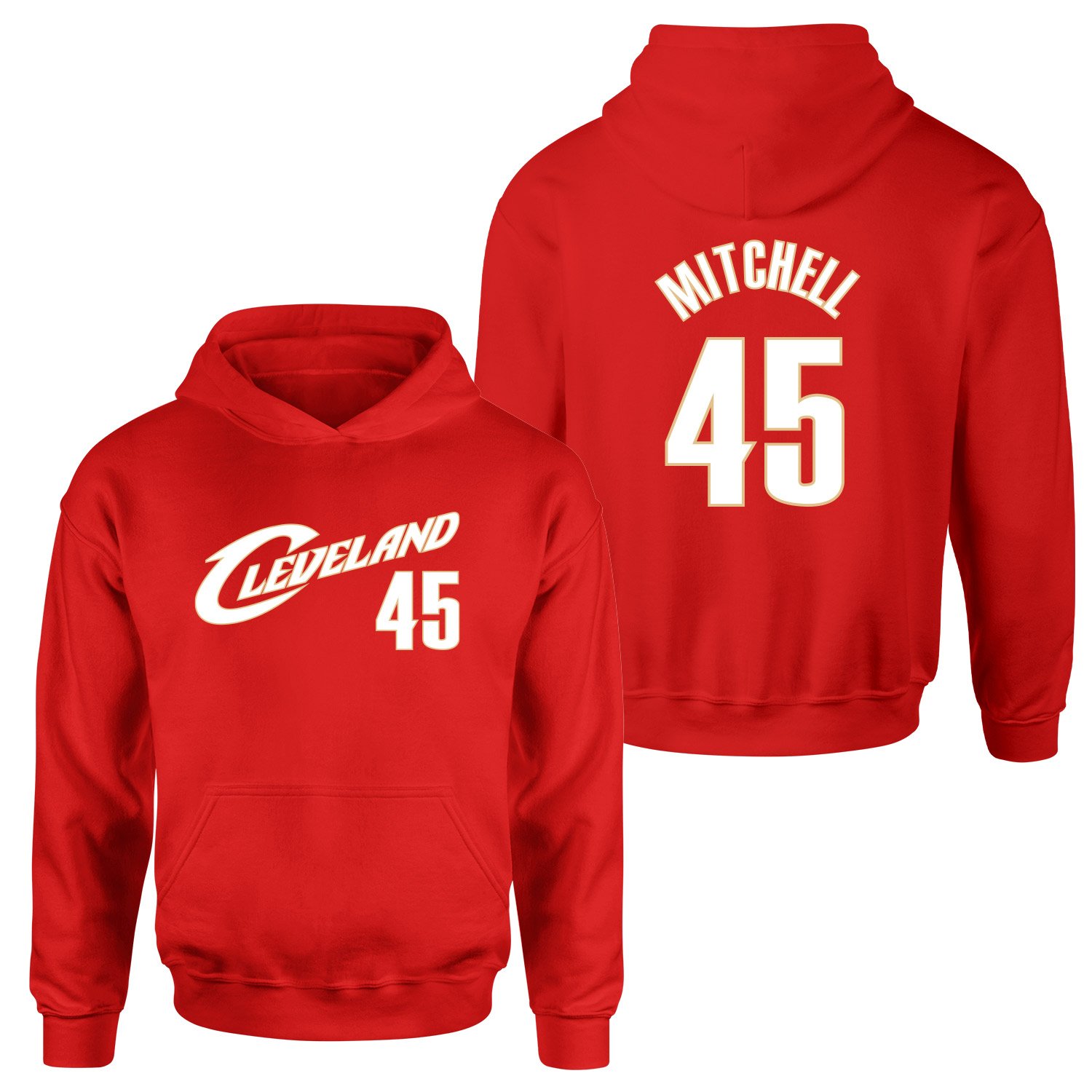 Donovan Mitchell Cleveland 45 Forma Hoodie XL - Kırmızı