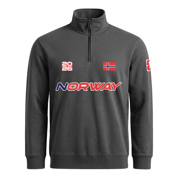 Norveç 2026 Yarım Fermuarlı Sweatshirt M - Füme