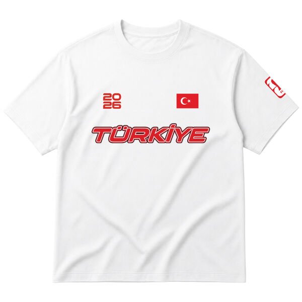 Türkiye 2026 Oversize Tişört S - Beyaz