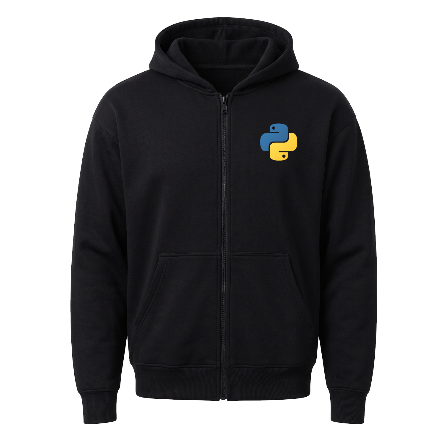 Python Icon Fermuarlı Kapüşonlu Sweatshirt