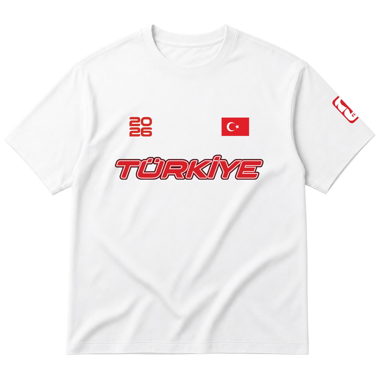 Türkiye 2026 Oversize Tişört M - Beyaz