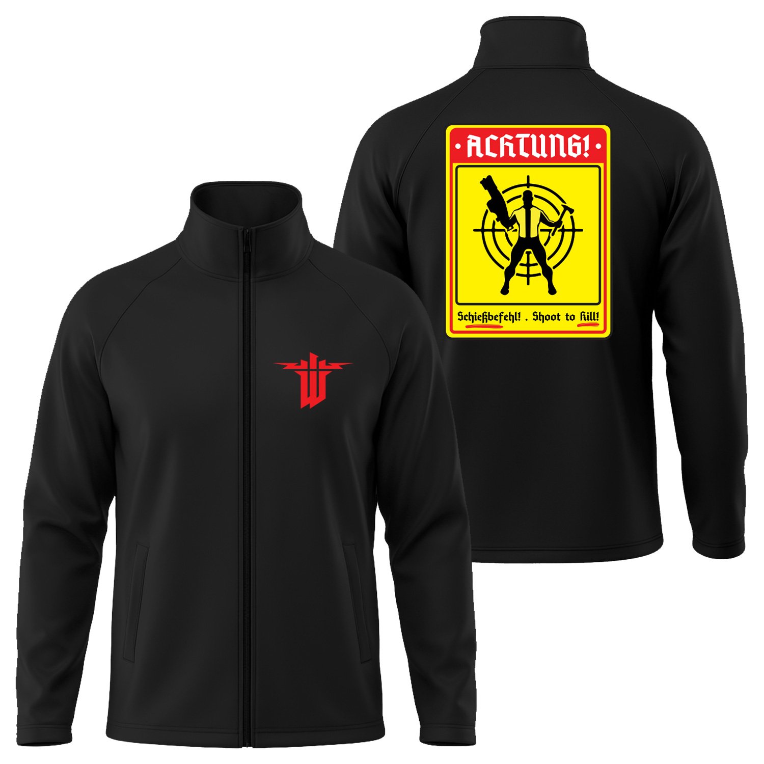 Achtung Schießbefehl! | Wolfenstein Soft Shell Ceket M - Siyah