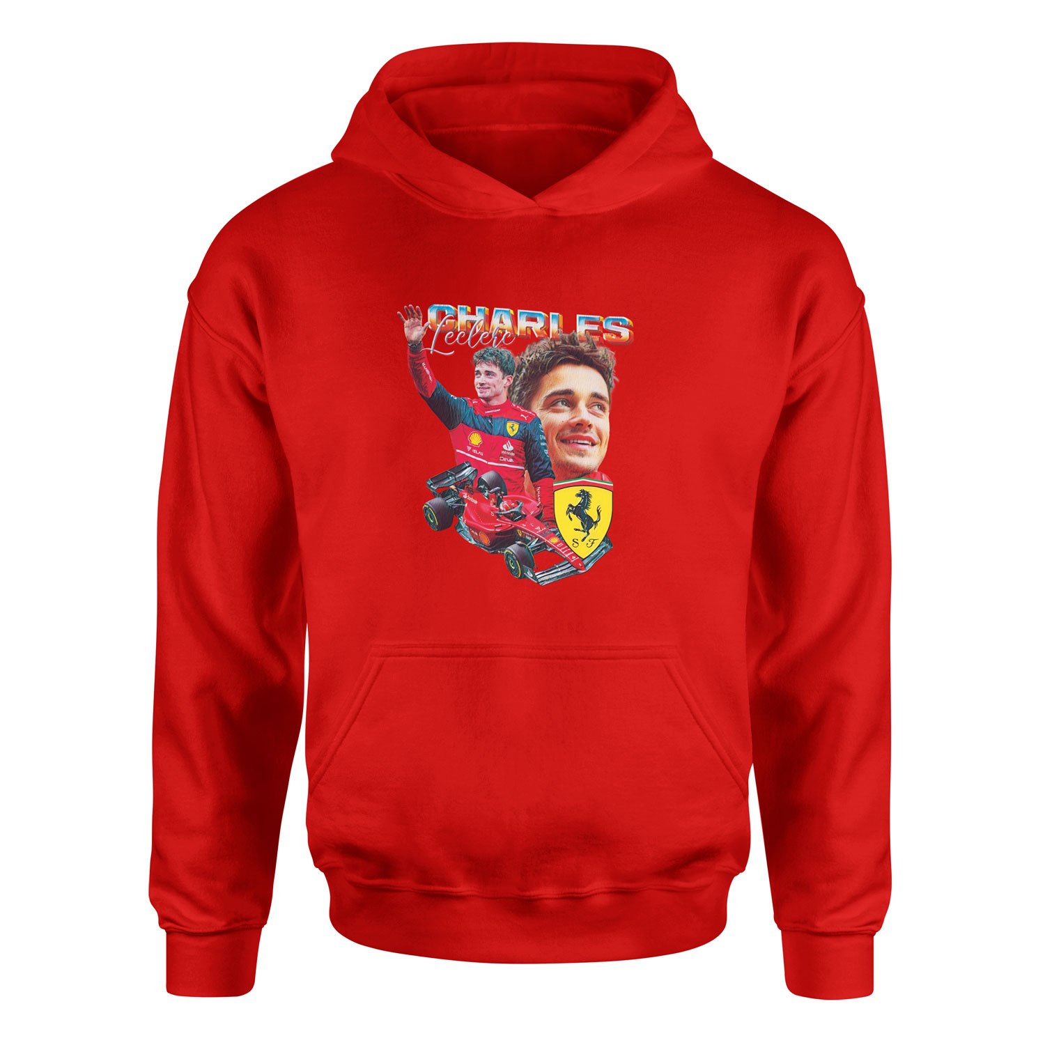 Charles Leclerc Hoodie L - Kırmızı