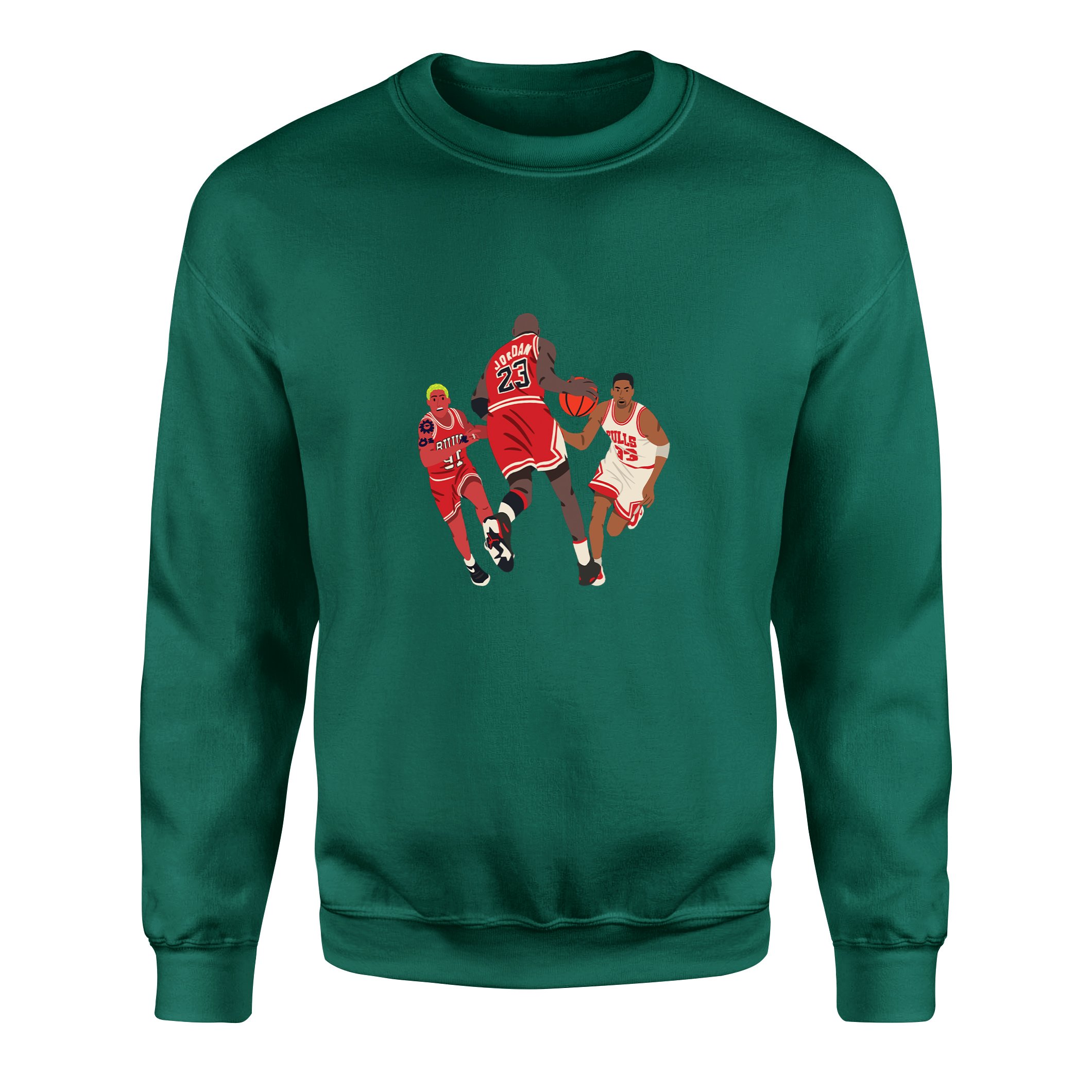 Jordan, Pippen, Rodman Sweatshirt XXL - Nefti Yeşili