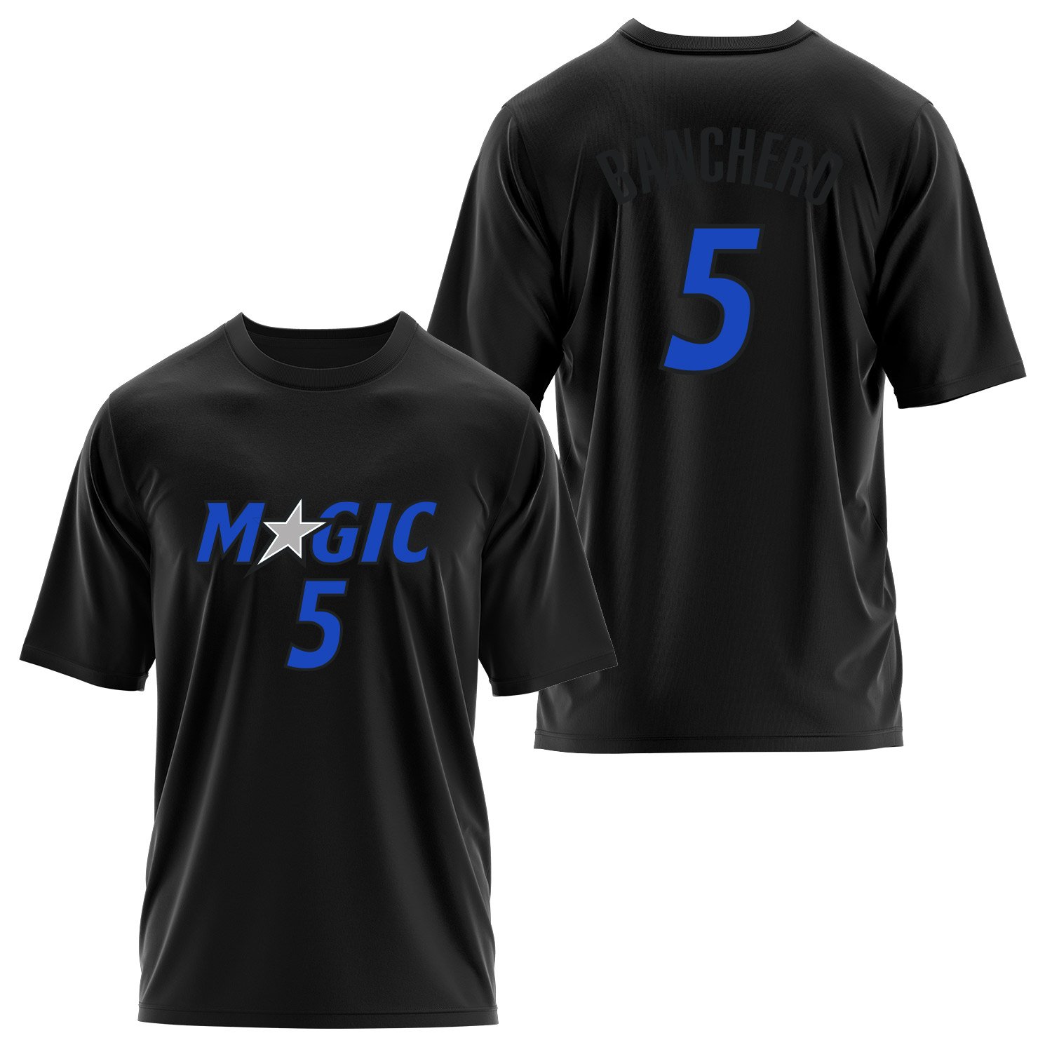Paolo Banchero 5 Magic Forma Oversize Tişört S - Siyah
