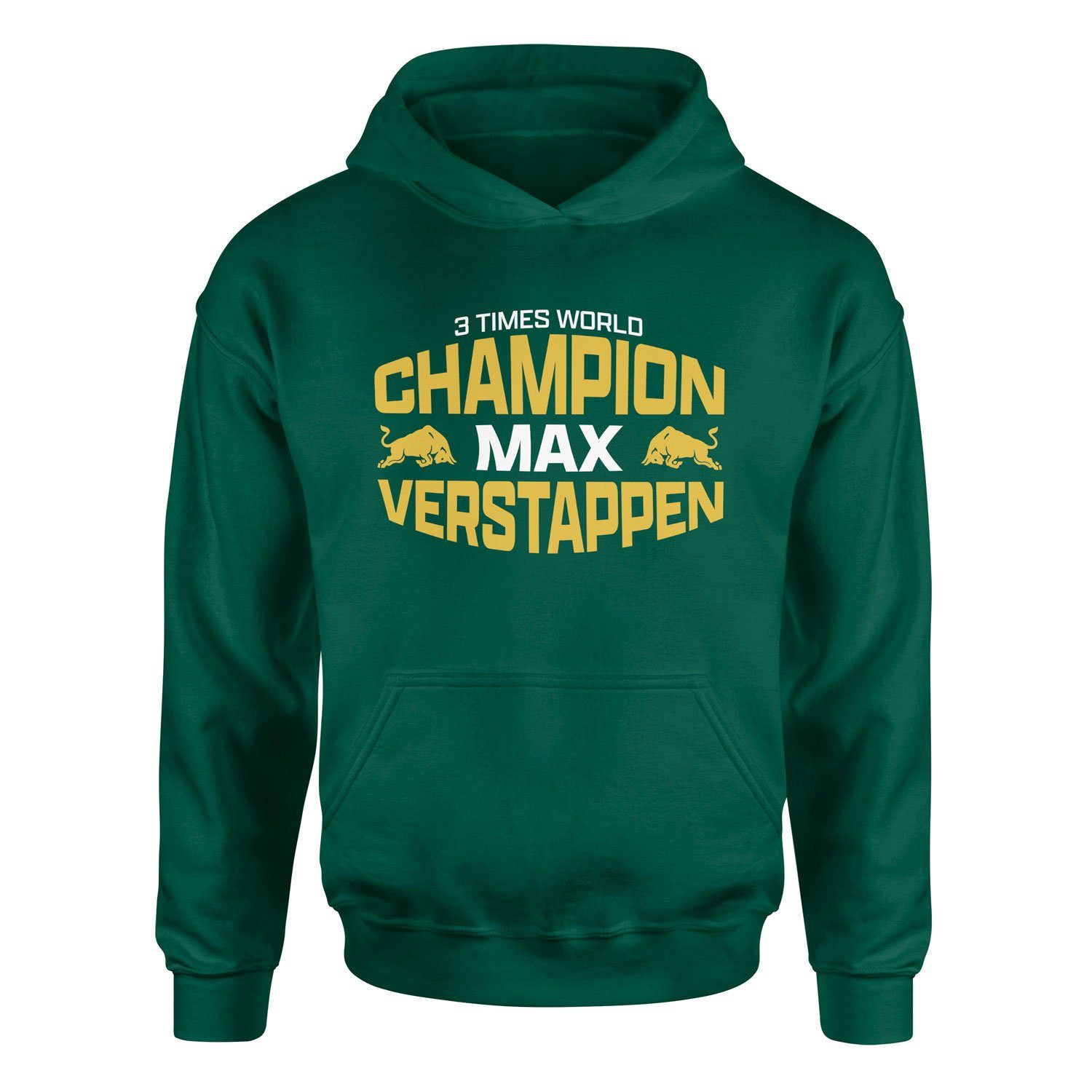 Max Verstappen 3 Times World Champion Hoodie M - Nefti Yeşili