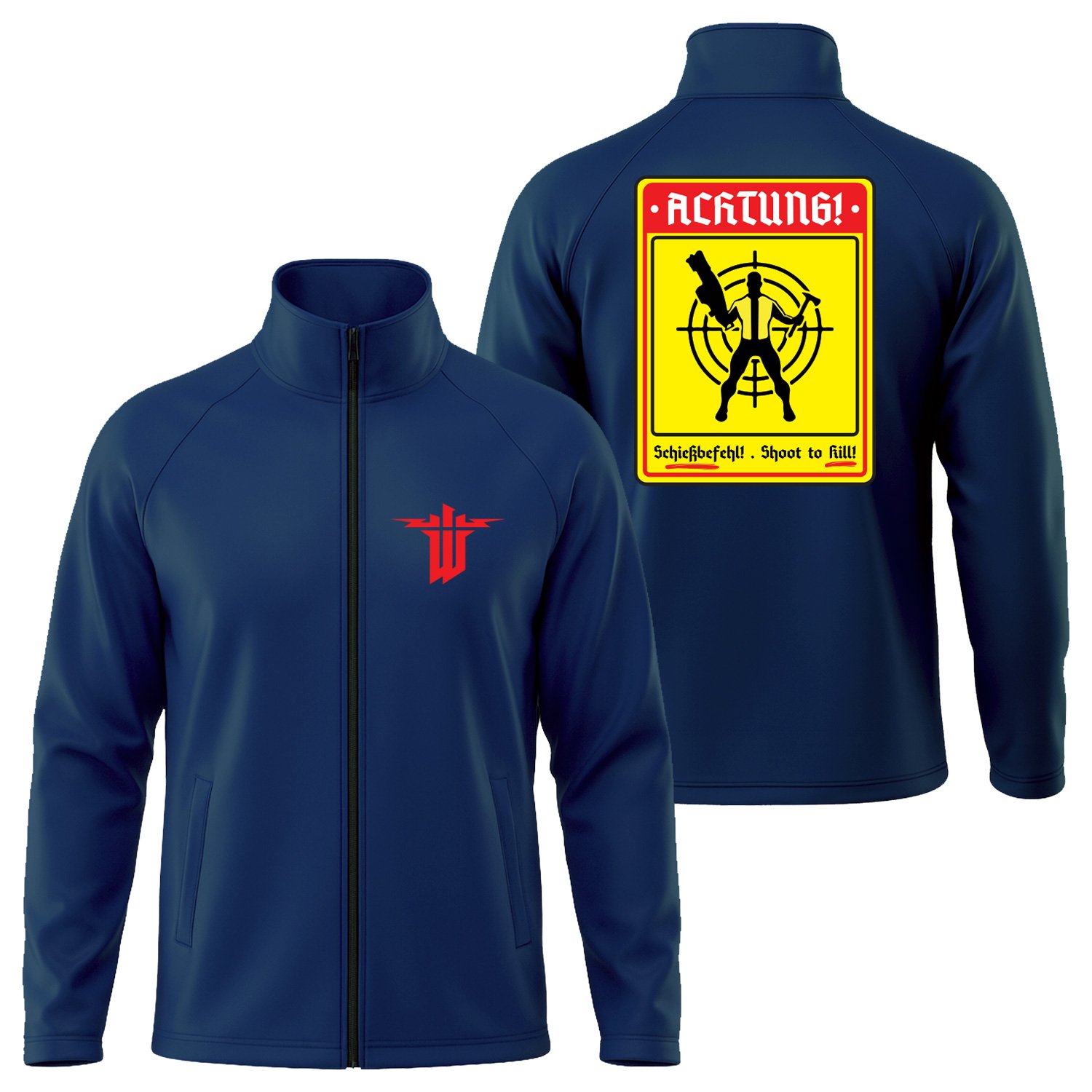 Achtung Schießbefehl! | Wolfenstein Soft Shell Ceket S - İndigo Mavisi