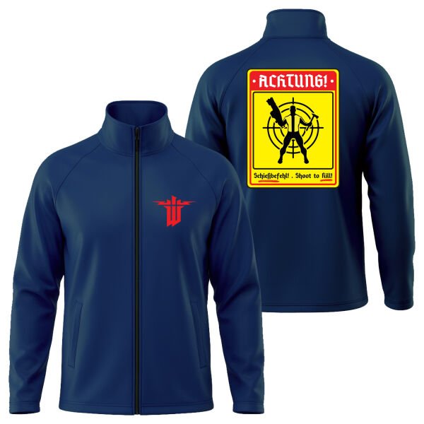 Achtung Schießbefehl! | Wolfenstein Soft Shell Ceket S - İndigo Mavisi