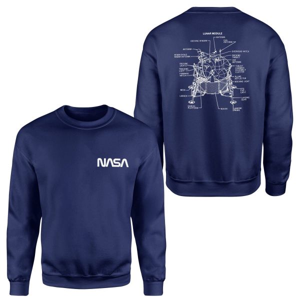 NASA Lunar Module Diagram Sweatshirt M - İndigo Mavisi