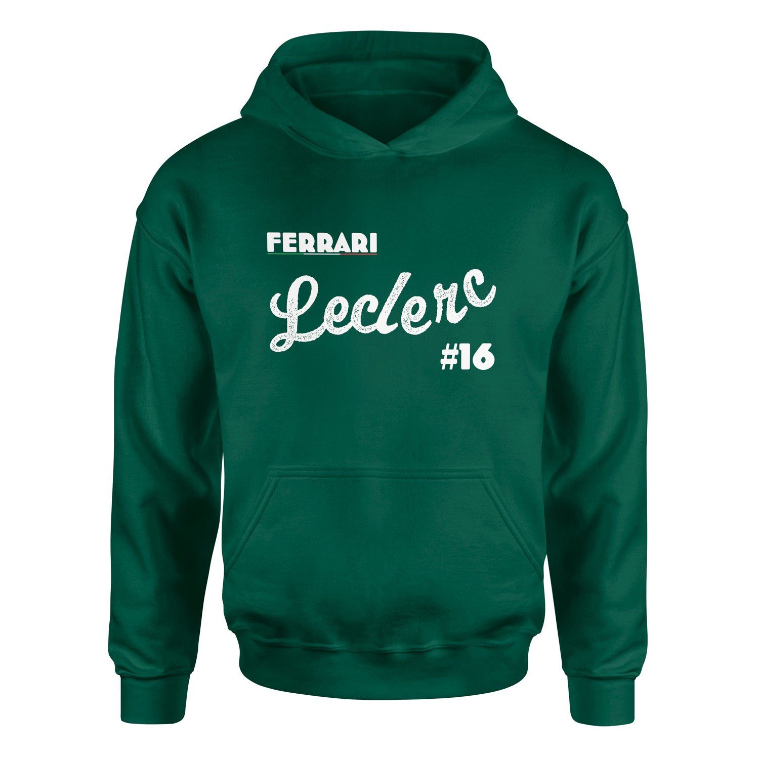 Charles Leclerc Cursive Illustration Hoodie L - Nefti Yeşili