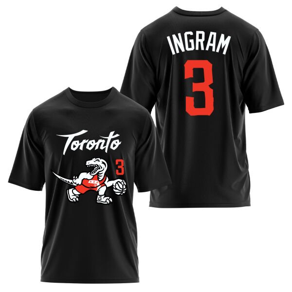 Brandon Ingram 3 City Edition Raptors Oversize Tişört M - Siyah