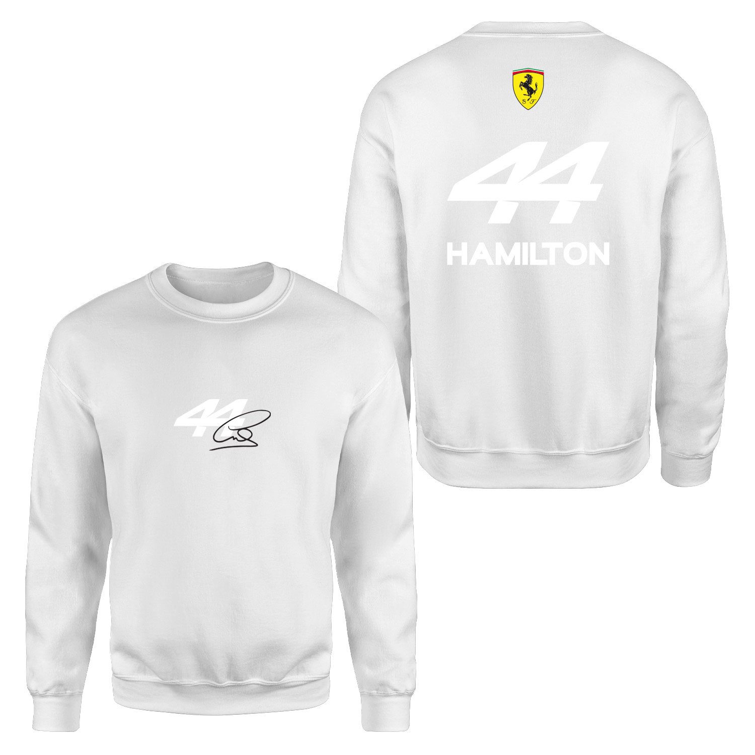 Lewis Hamilton 44 Signature Sweatshirt M - Beyaz
