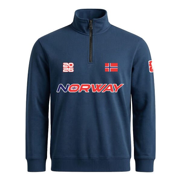 Norveç 2026 Yarım Fermuarlı Sweatshirt S - İndigo Mavisi