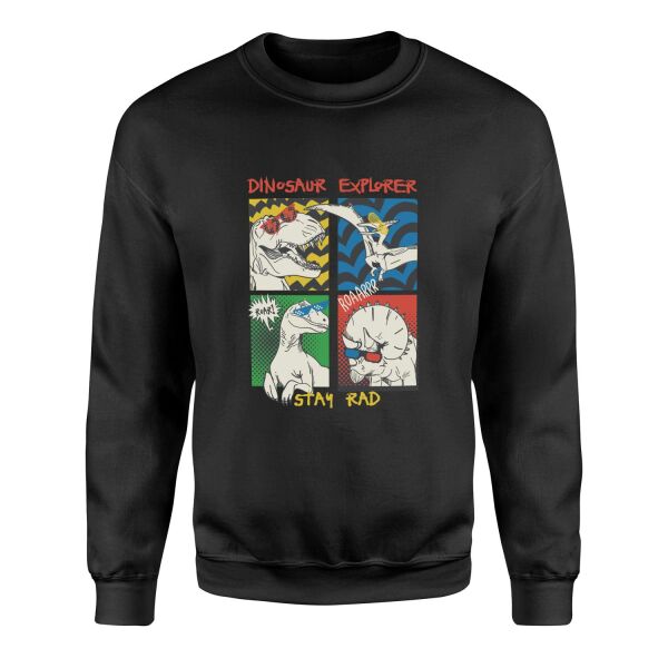 Dinosaur Explorer Sweatshirt L - Siyah
