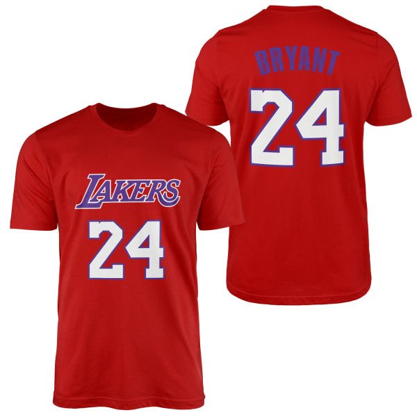 Kobe Bryant 24 Lakers Forma Tişört L - Kırmızı