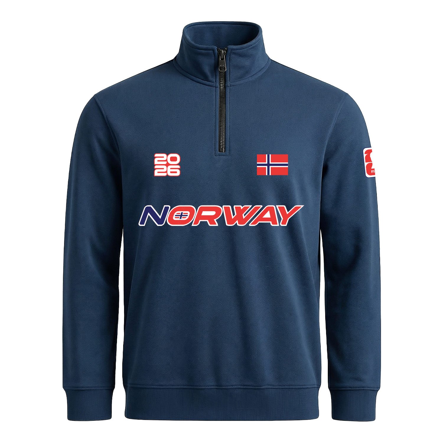 Norveç 2026 Yarım Fermuarlı Sweatshirt M - İndigo Mavisi