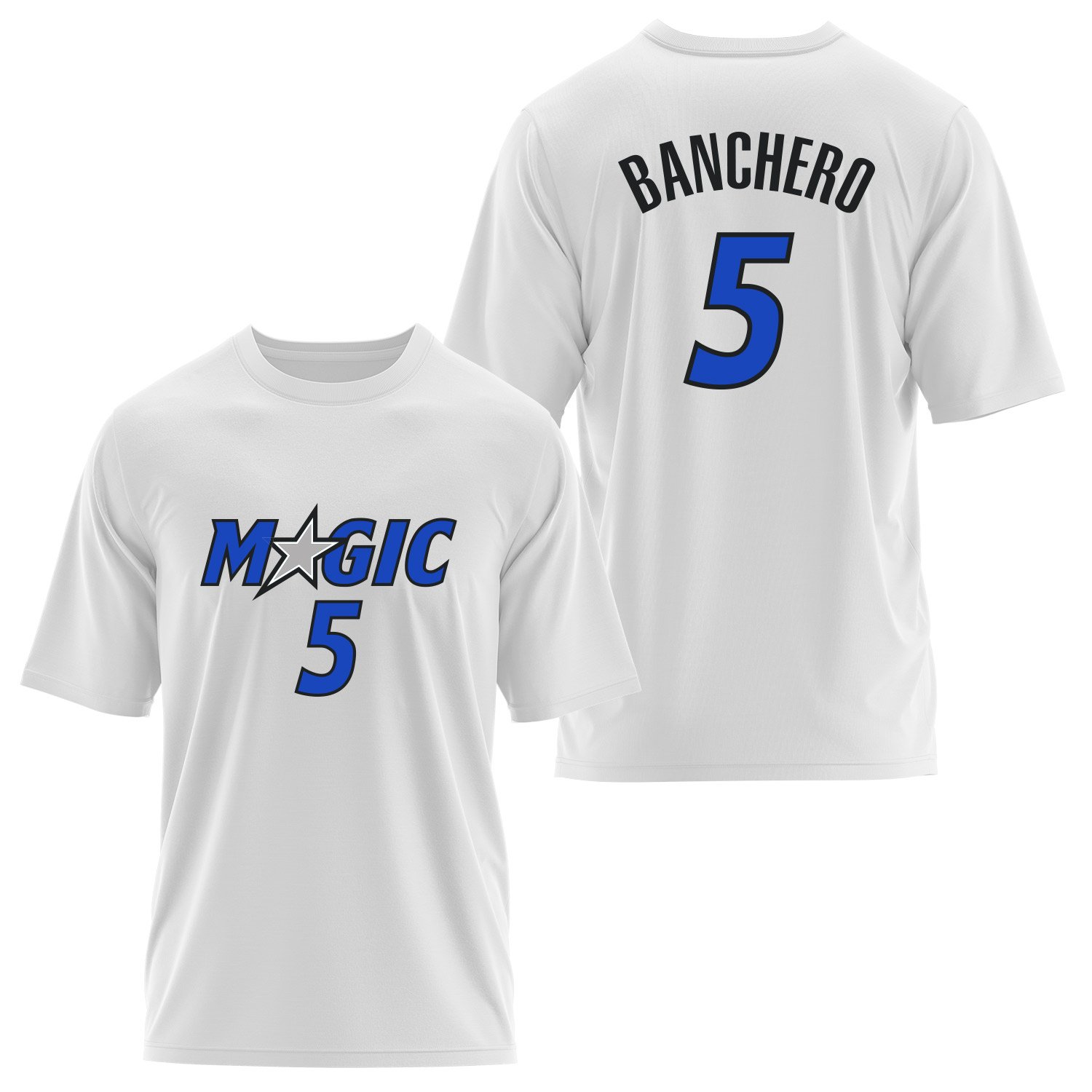 Paolo Banchero 5 Magic Forma Oversize Tişört M - Beyaz