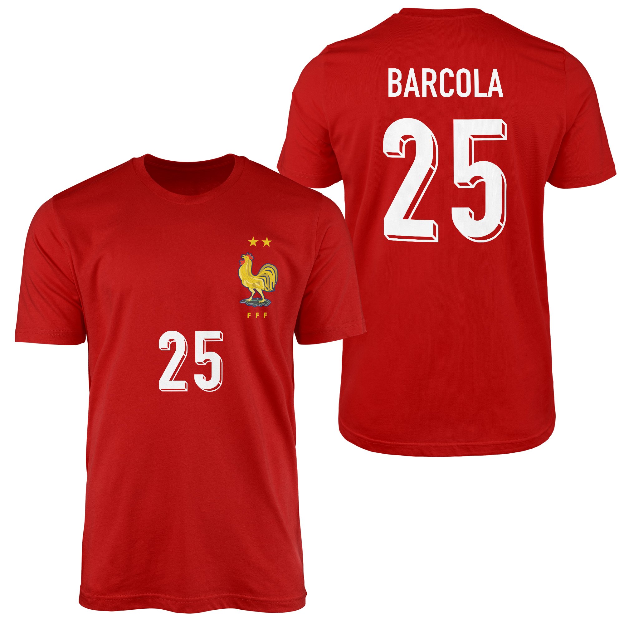 Bradley Barcola | Fransa 2024 Forma Tişört S - Kırmızı