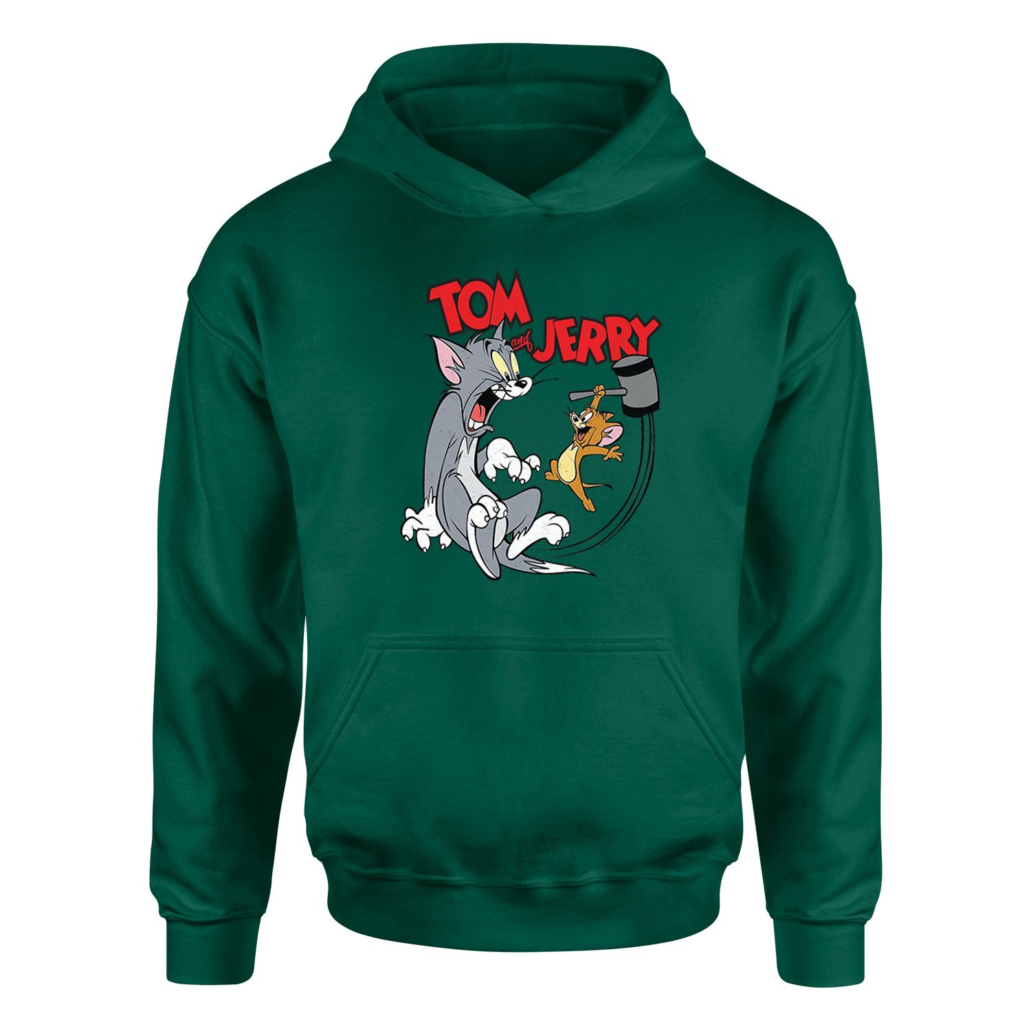 Tom And Jerry Grunge Hoodie XXL - Nefti Yeşili