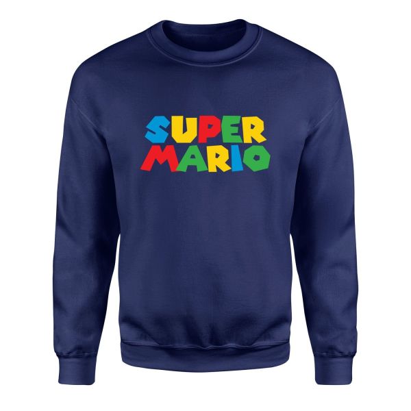 Super Mario Sweatshirt L - İndigo Mavisi