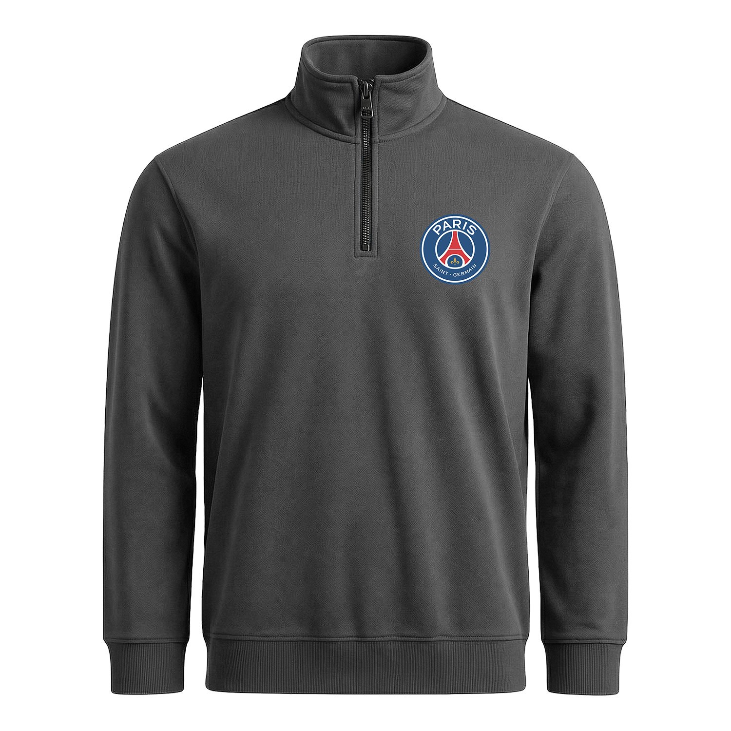 Paris Saint Germain Yarım Fermuarlı Sweatshirt L - Füme
