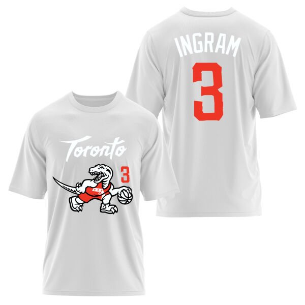Brandon Ingram 3 City Edition Raptors Oversize Tişört L - Beyaz