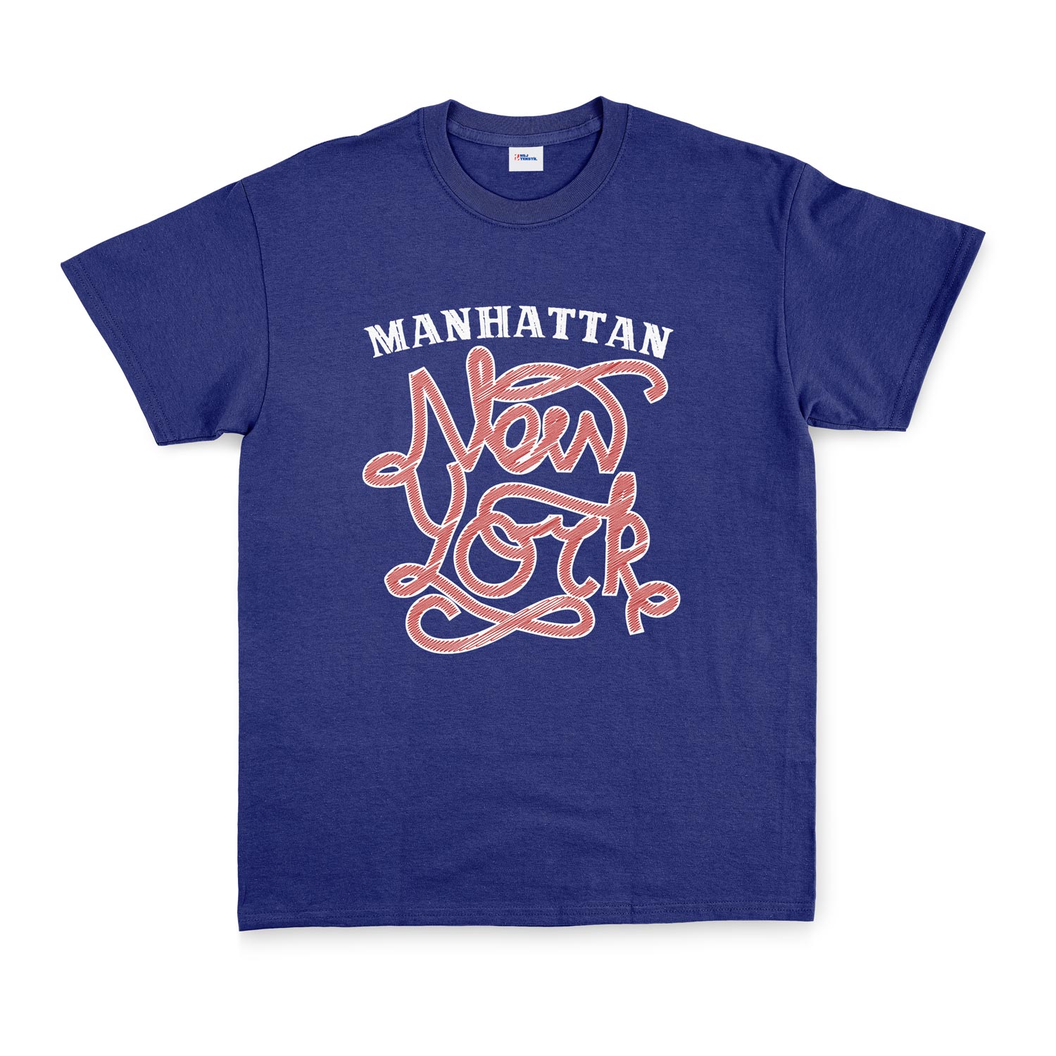 Manhatta, NYC Tişört XXL - İndigo Mavisi
