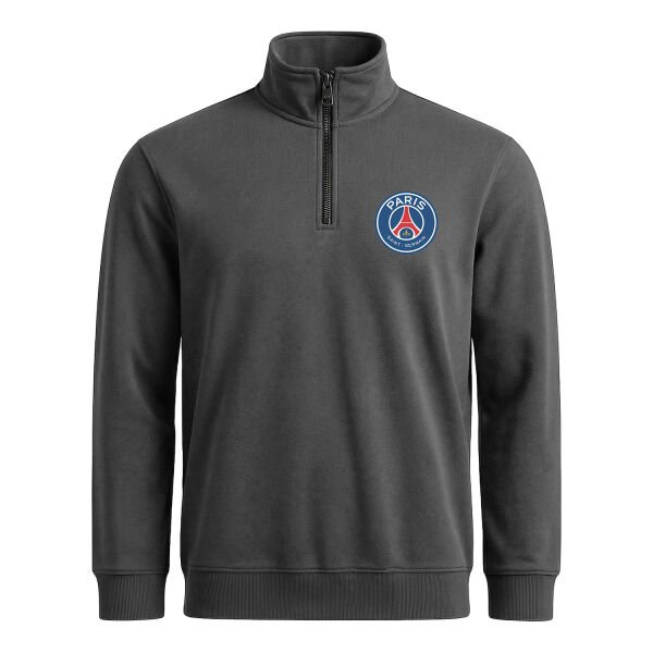 Paris Saint Germain Yarım Fermuarlı Sweatshirt XL - Füme