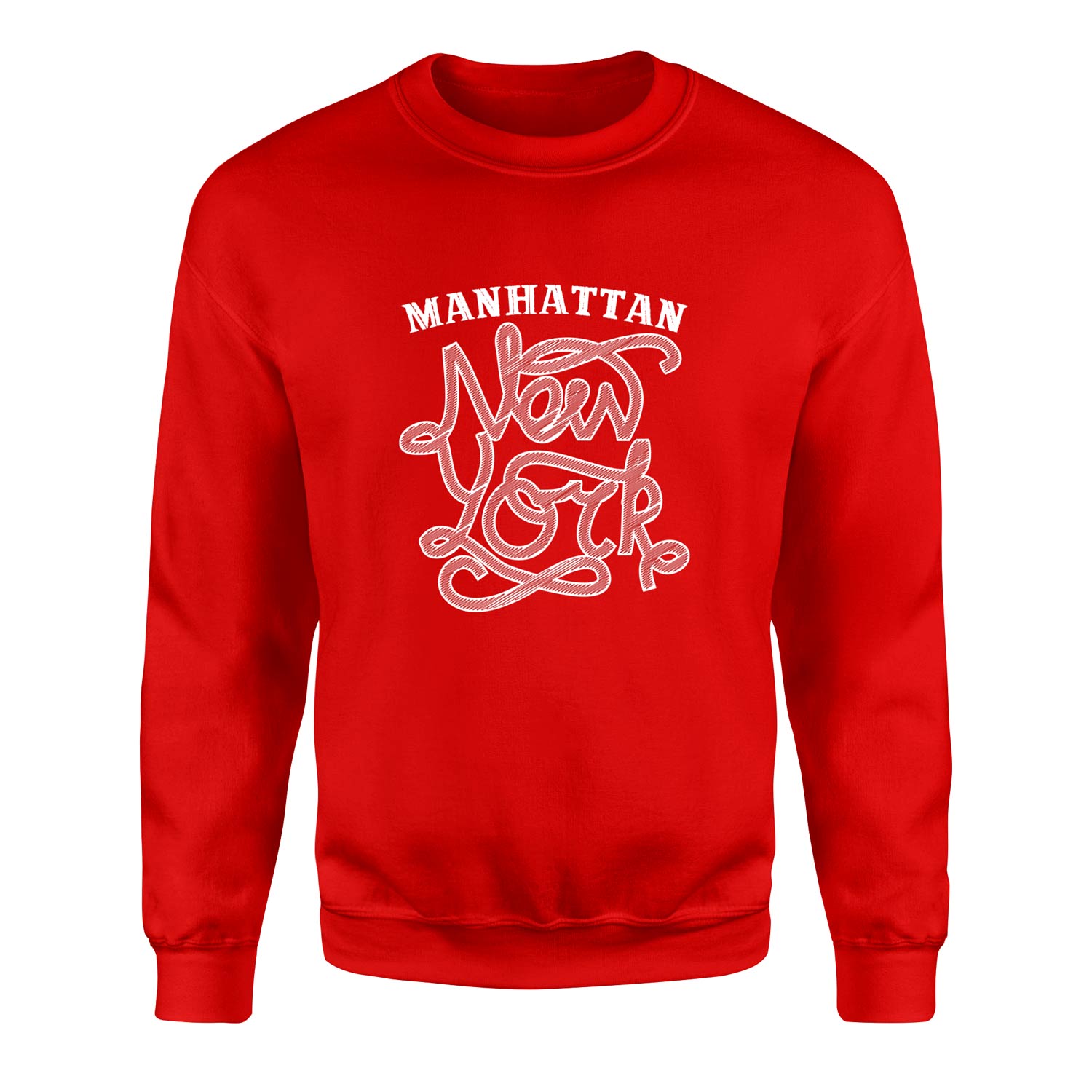 Manhatta, NYC Sweatshirt XXL - Kırmızı