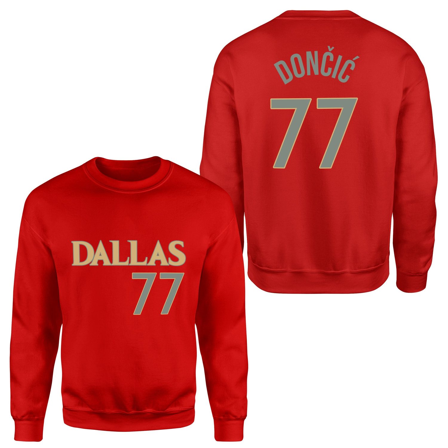 Luka Doncic 77 Forma Sweatshirt M - Kırmızı