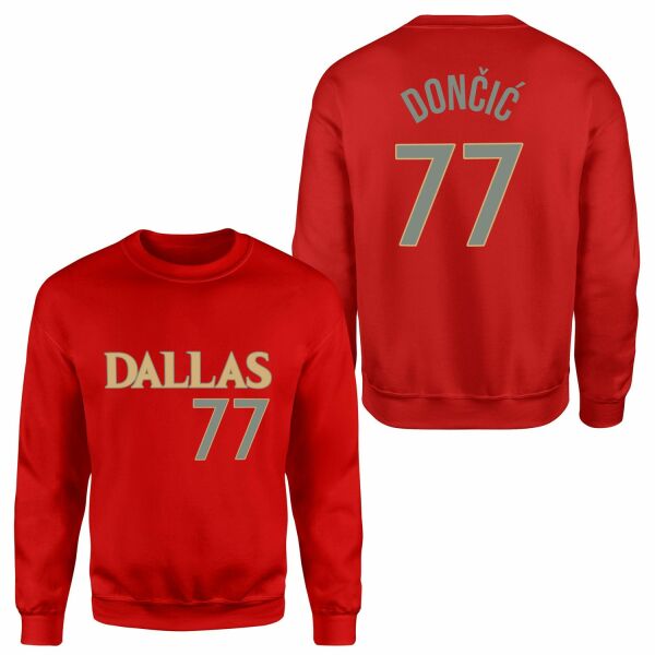 Luka Doncic 77 Forma Sweatshirt M - Kırmızı