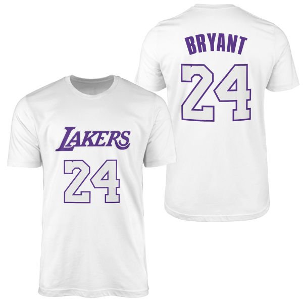 Kobe Bryant 24 Lakers Forma Tişört S - Beyaz