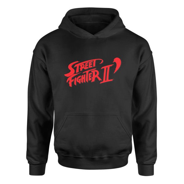 Street Fighter II Hoodie XL - Siyah